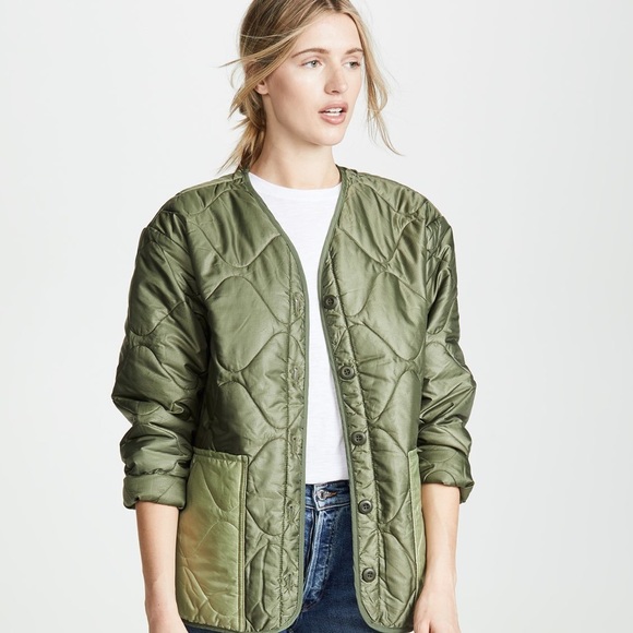 Anine Bing Andy Quilted Green Bomber 